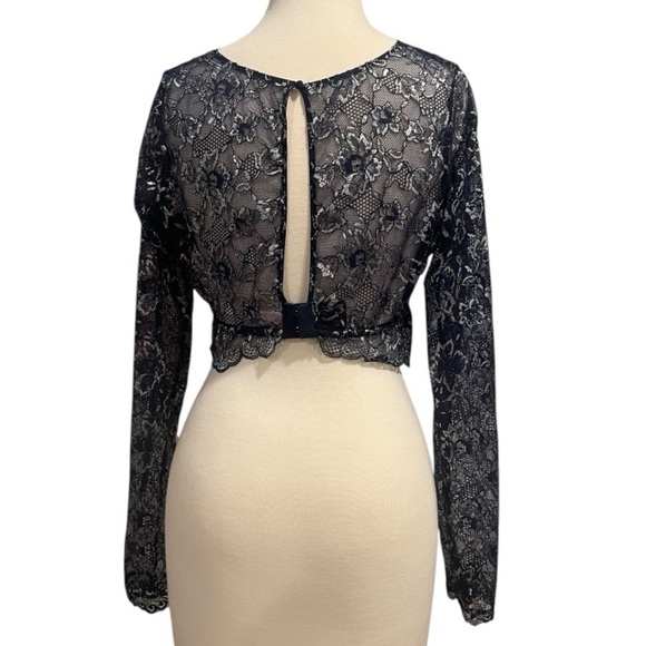 Victoria Secret Dream Angels Allure Shimmer Long-Sleeve Bra Longline Navy Large - Picture 5 of 15